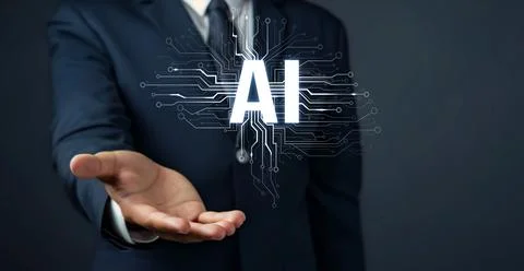 Human interact with AI artificial intelligence brain process generative AI FaaS 스톡 사진
