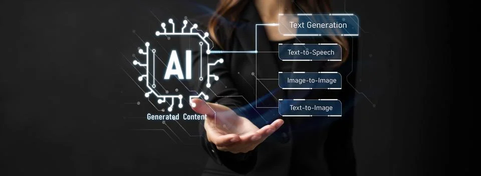 Human interact with AI artificial intelligence brain process generative AI FaaS 写真素材