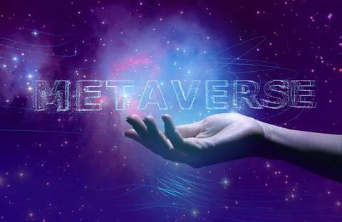 Human interaction and modern technologies of virtual reality. A metaverse for Stock Photos