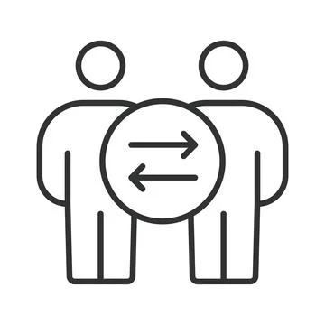 Human interaction icon in line design. interaction, communication, exchange Stock Illustration