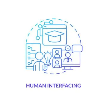Human interfacing blue gradient concept icon Stock Illustration
