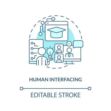 Human interfacing turquoise concept icon 스톡 일러스트