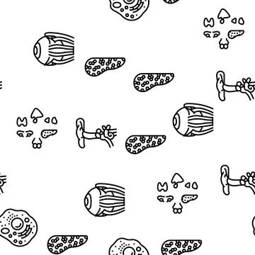 Human Internal Organ Anatomy Vector Seamless Pattern Illustrazione stock