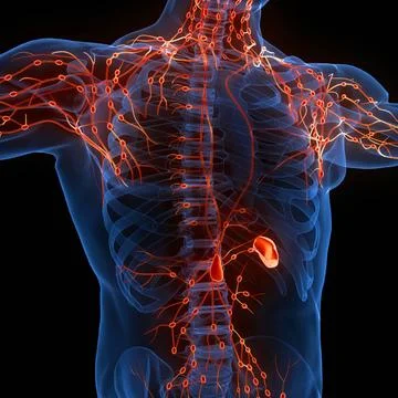 Human Internal System Lymph Nodes Anatomy 3D Illustration Concept of Human... Stock Photos