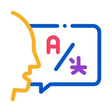 Human Interpreter Translator Icon Thin Line Vector Stock Illustration