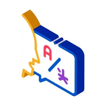 Human Interpreter Translator isometric icon vector illustration Stock Illustration