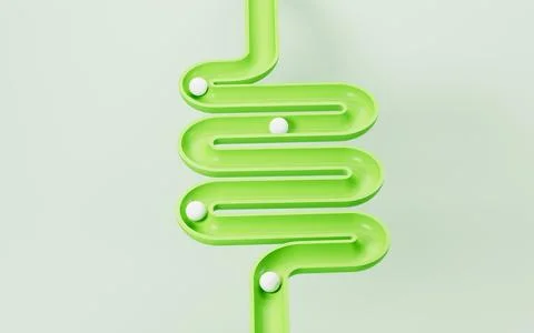 Human intestinal tract and digestive system, 3d rendering. Stock Illustration