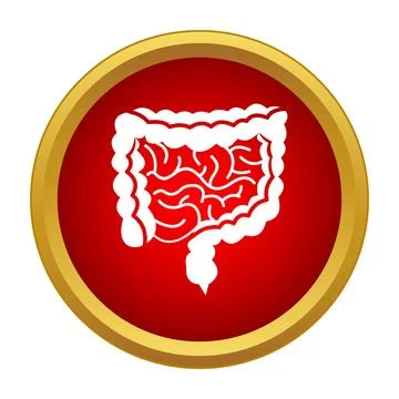 Human intestines icon representing digestive health and anatomy Stock Illustration
