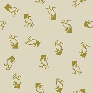 Human jigsaw puzzle glyph vector seamless pattern Stock Illustration