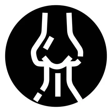Human joint bones with cartilage condition icon Stock Illustration