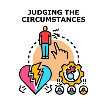 Human judging circumstances and making an important decision Stock Illustration