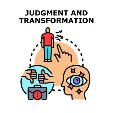 Human judgment affecting personal development and perception 스톡 일러스트