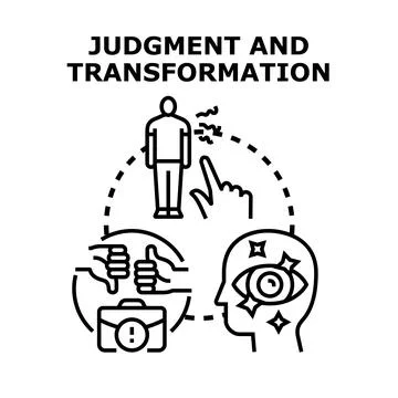 Human judgment affecting personal development and perception Stock Illustration