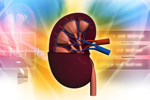 Human kidney in abstract background. Stock Illustration