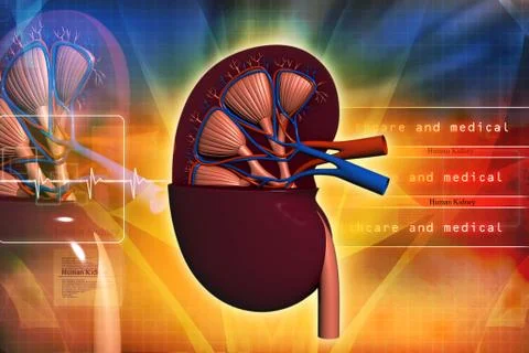 Human kidney in abstract background Stock Illustration