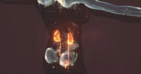 Human kidney anatomy highlighting function and structure in the body Stock Illustration