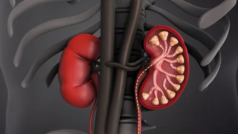 Human Kidney Function in Body Filtration Stock Footage 306313695