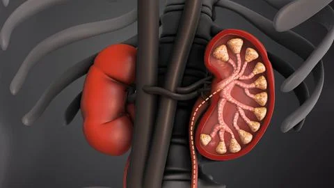 Human Kidney Function in Body Filtration Stock Illustration