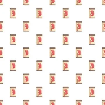 Human kidney organs in container seamless pattern Stock Illustration