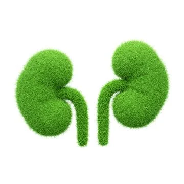 Human kidney shape made from grass Stock Illustration