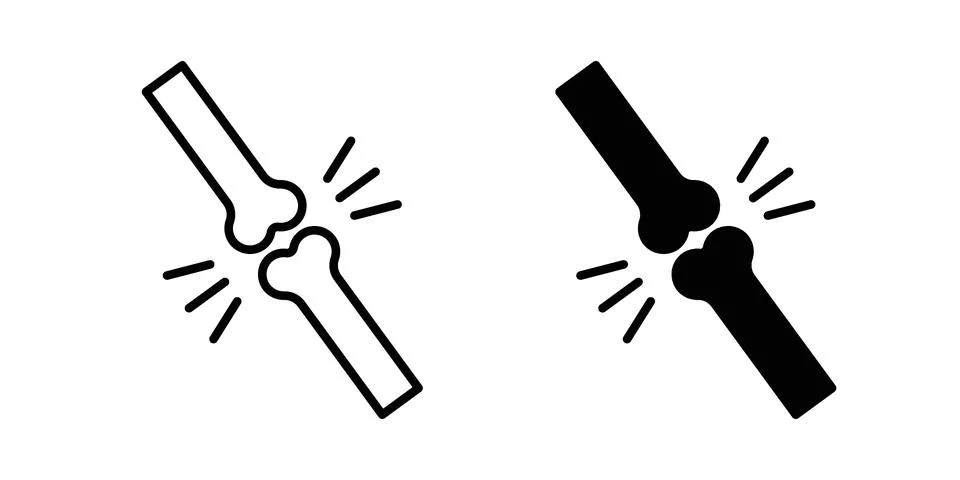 Human knee bone joint icon vectors. Illustrations in black Stock Illustration