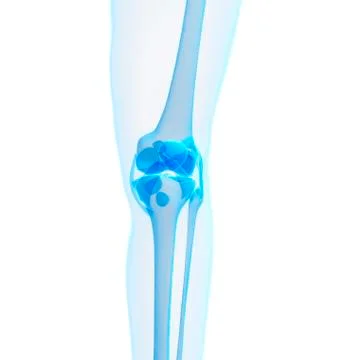 Human knee joint, artwork Stock Illustration