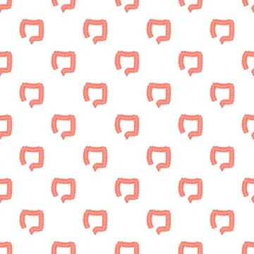Human large intestine colon seamless pattern medical background イラスト素材