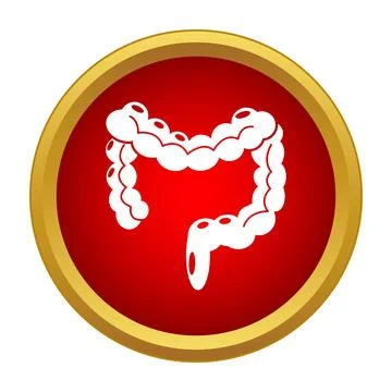 Human large intestine icon representing digestion process Stock Illustration
