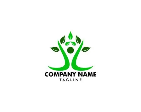 Human Leaf Logo Template Design Illustrazione stock