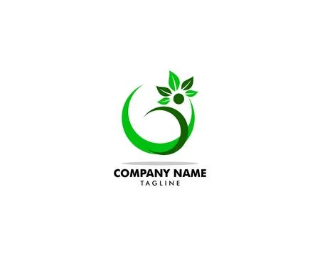Human Leaf Logo Template Design Stock Illustration
