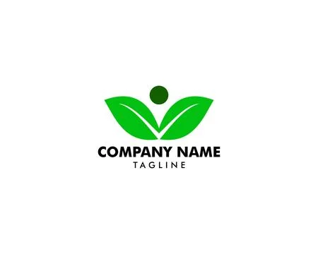 Human Leaf Logo Template Design Illustrazione stock