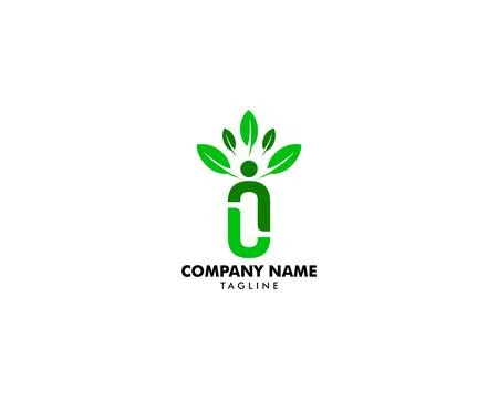 Human Leaf Logo Template Illustrazione stock
