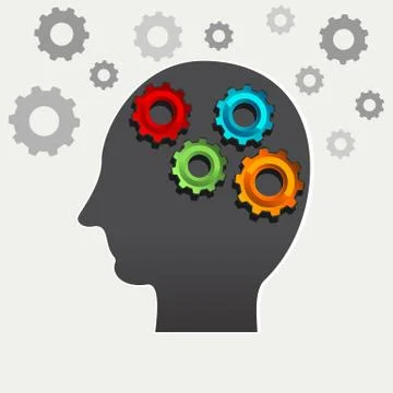 Human learning, human brainstorming, or human thinking concept illustration. Stock Illustration