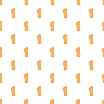 Human left footprints forming seamless pattern on white background Stock Illustration