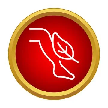 Human leg with leaf representing natural foot care 스톡 일러스트