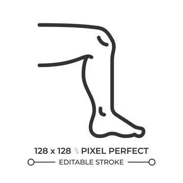 Human leg mobility pixel perfect line icon Stock Illustration
