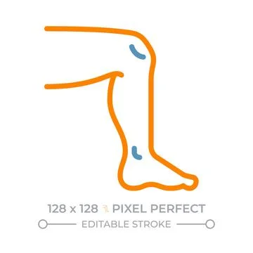 Human leg mobility two color line icon Stock Illustration
