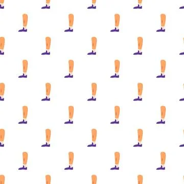 Human leg with sneaker repeating pattern background Illustrazione stock