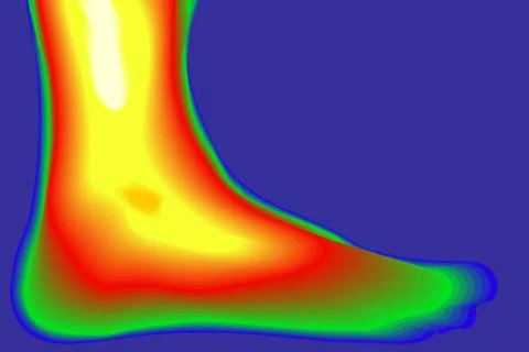 Human Leg vector. Thermal imager. Stock Illustration