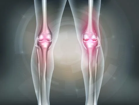 Human legs and knee joint detailed anatomy, painful joint Stock Illustration