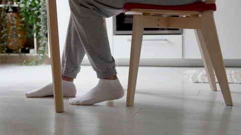 Human legs tapping floor fidgeting, ADHD attention deficit hyperactivity Stock Footage 315343851