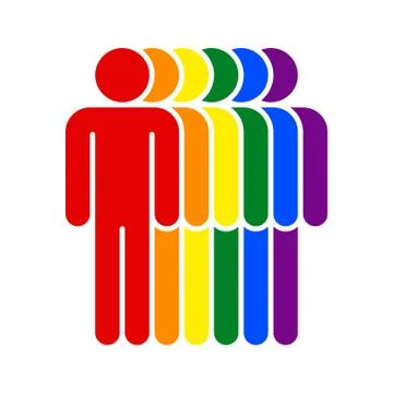 Human LGBT Movement Rainbow Flag Illustrazione stock
