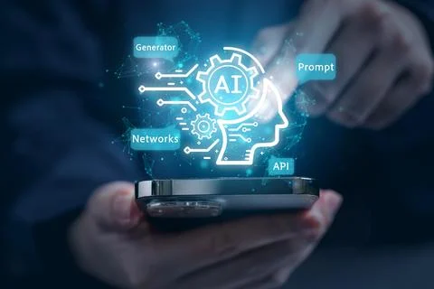 Human life with Artificial Intelligence, Data in computer technology Foto stock