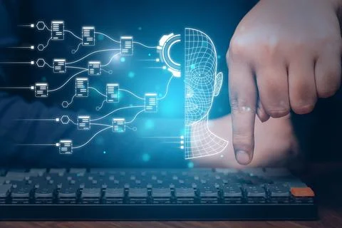 Human life with Artificial Intelligence, Data in computer technology Stockfoto's