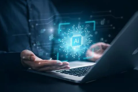 Human life with Artificial Intelligence, Data in computer technology 스톡 사진