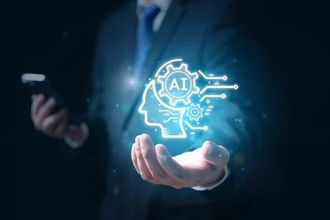 Human life with Artificial Intelligence, Data in computer technology Foto stock