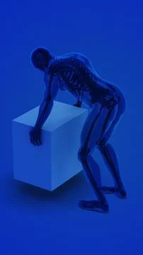 Human Lifting heavy object resulting Lower back Pain Illustration