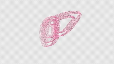 Human Liver Anatomy Made of Glowing Particles Rotating Loop Alpha Channel Video stock 337486120