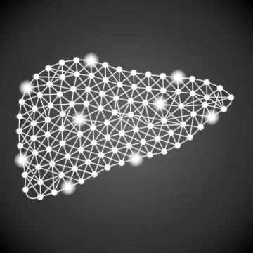 Human Liver Isolated On A Black Background. Vector Illustration. Stock Illustration