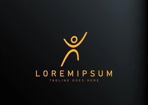 Human logo design. Vector illustration of human interaction through the netwo Stockillustratie